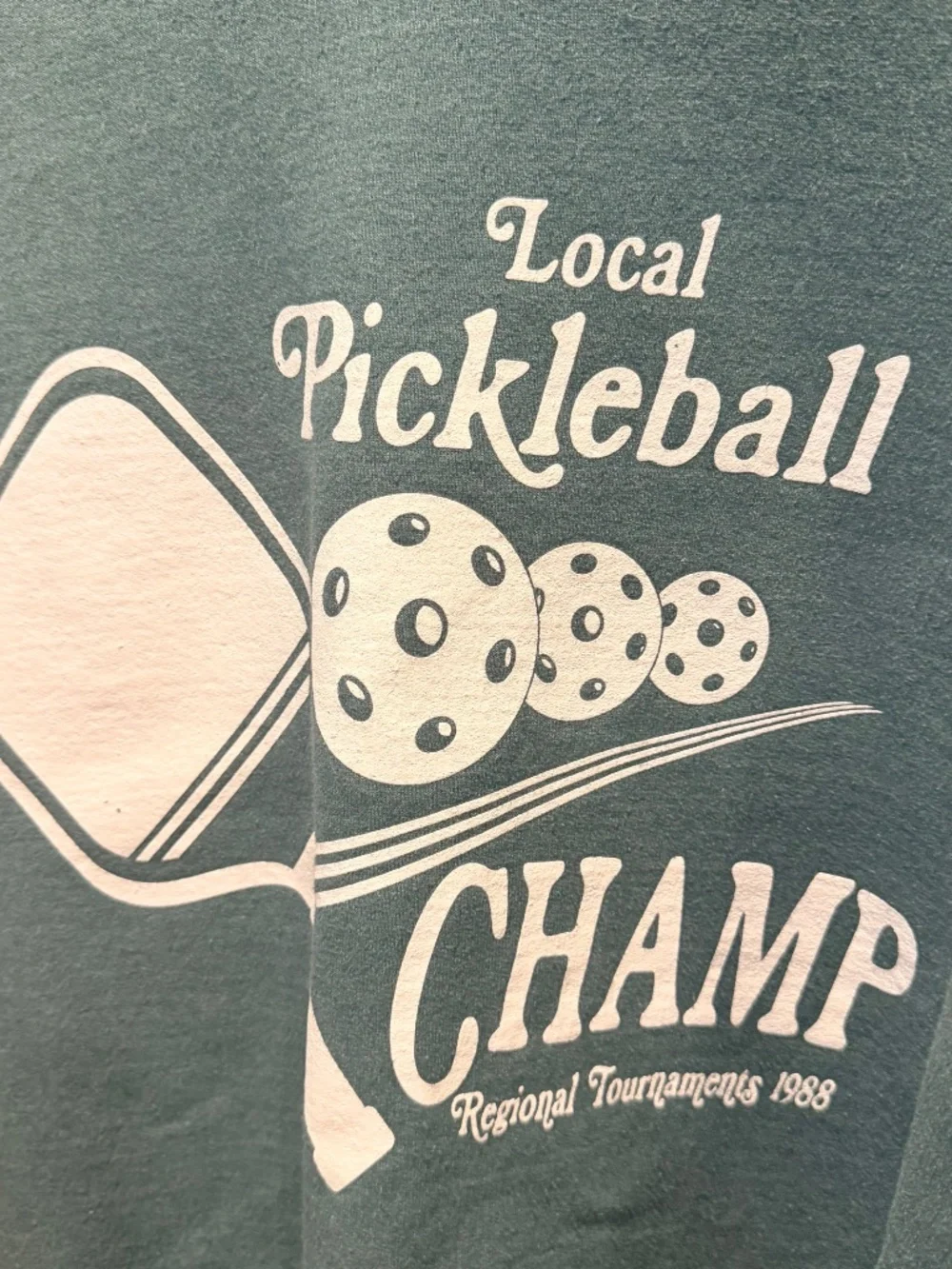 Pickleball Champ Graphic Sweatshirt Oversized Crew Neck S/M